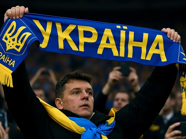 Фанаты Украины вывесили баннер с горящим Кремлем на матче против Исландии